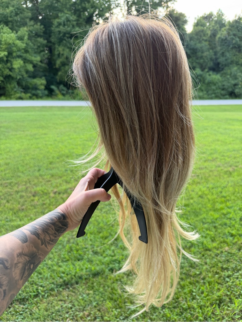 Zara Lite Jon Renau Layered Synthetic Wig Brown Blonde Hand Tied Monofilament - Picture 17 of 17